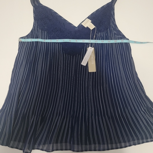 Chico's Convertible Tank Top Women's Size 0 (S) Sleeveless Lace Striped Blue - Picture 2 of 10